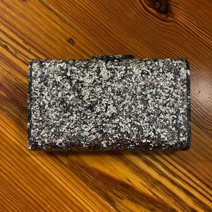 Edie Parker Silver Sparkle Clutch
